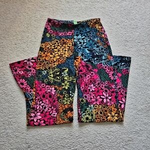 Farm Rio Jungle Colorful Floral Flared Pants